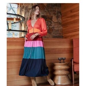 Marine Layer colorblock button down dress